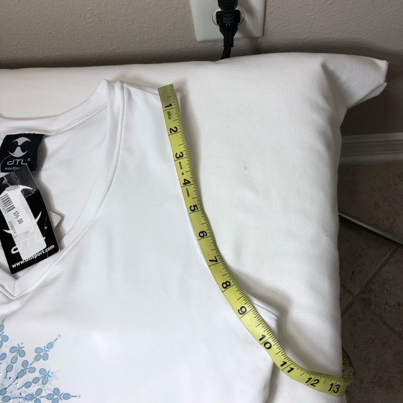 DTL Lycra Made In USA White Blue Blink Top and Skort Tennis Golf Set  L - Picture 6 of 16